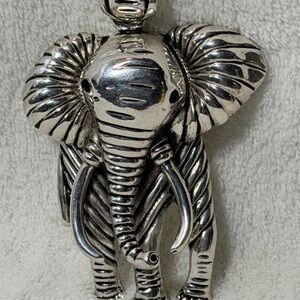 Elegant Silver Elephant Pendant